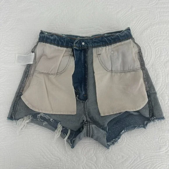 Abercrombie Curve Love Mom Shorts High Rise Distressed Raw Hem Size 25 - Picture 12 of 16